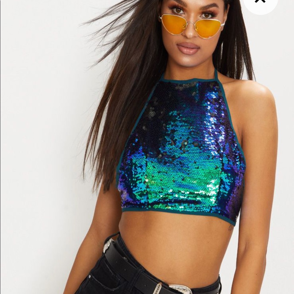 Pretty little thing sequin halter